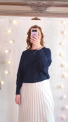 Soft fine knit jumper | Navy