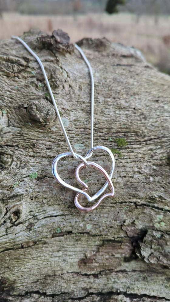 Double heart necklace