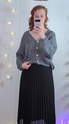 Stylish knit cardy | Dark grey