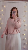 Soft fine knit jumper | Pale pink