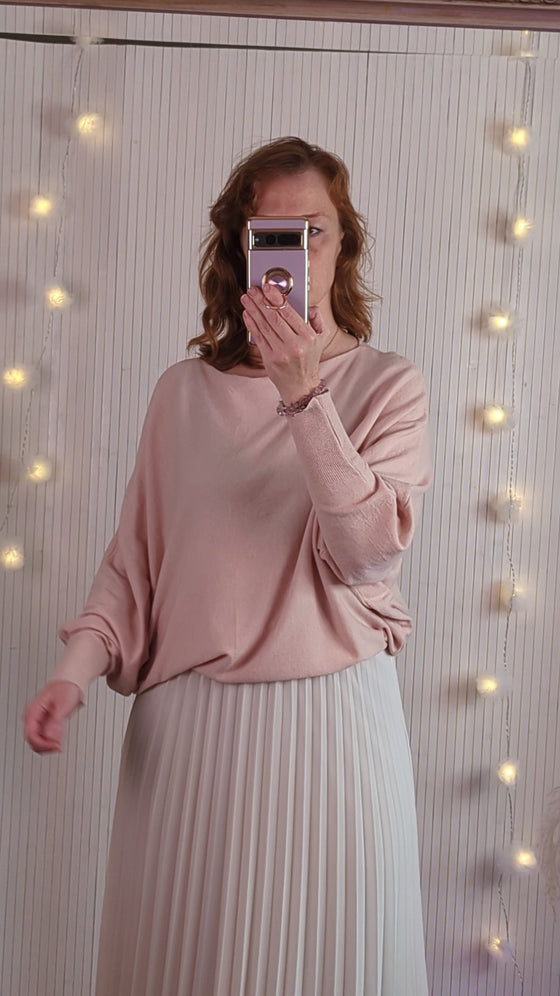 Soft fine knit jumper | Pale pink