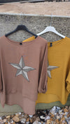 Star tunic turn up sleeve | Camel