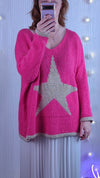 Italian star jumper in pink