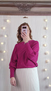 Soft fine knit jumper | Fucia