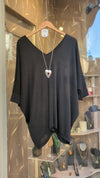 V front & back top | Poncho fit | Black